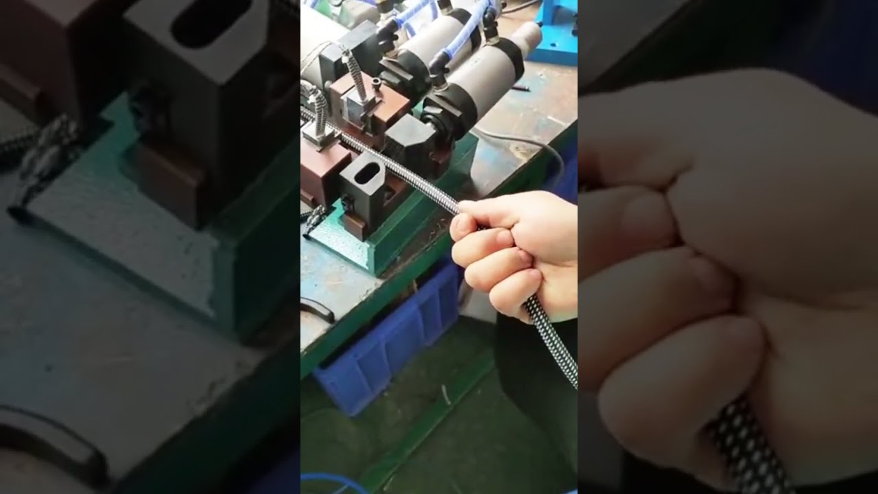空気圧式熱ストリッピングマシン 編組線剥離作業の実写映像 #機械 #工場
