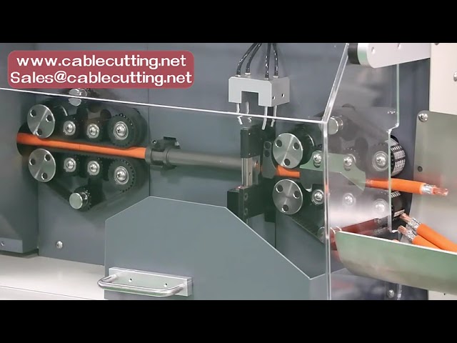 全自動同軸ケーブル切断・剥離機 | 高速ワイヤー加工機