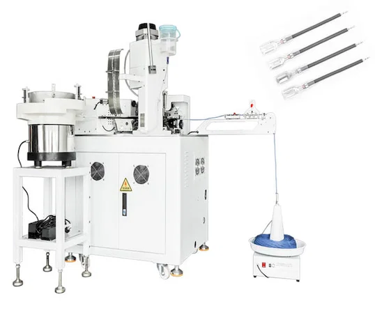 自動ケーブルスリーブ挿入・ツイスト・半田付け機 - 自動ワイヤー圧着機
